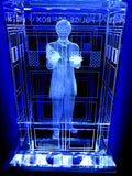 Patrick Troughton of Doctor Who laser-engraved in a crystal TARDIS replica on an LED-lit base